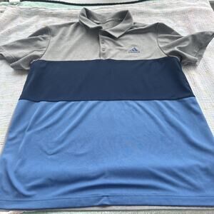 Men’s Adidas Golf Polo - Large Tri-color Front Logo Summer Short Sleeve Preppy